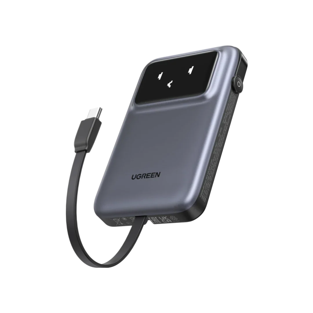 UGREEN 10000mAh Power Bank With Cable (Grey)